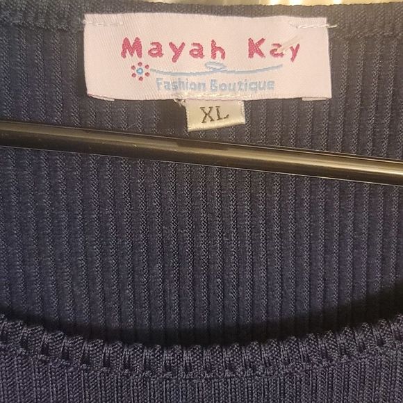 Nwot, Maya Kay fashion Boutique, XL Black, Jersey Lng sleeve, fringed bottom. - Picture 3 of 5